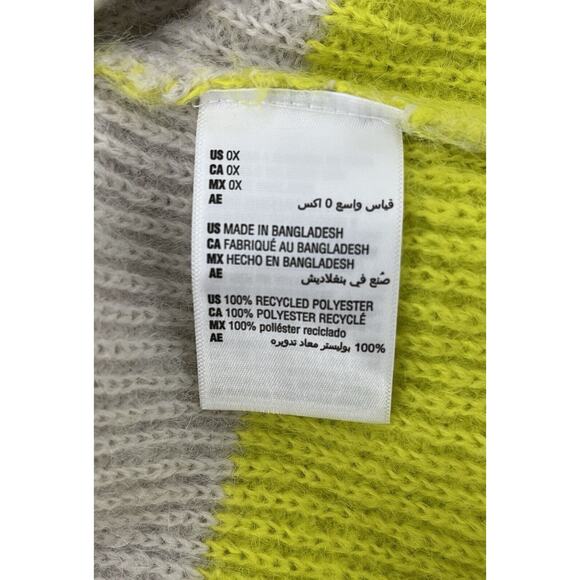 On 34th Women's Yellow Combo Shaker Crewneck Long-Sleeve Sweater Plus Size 0X - Picture 7 of 7